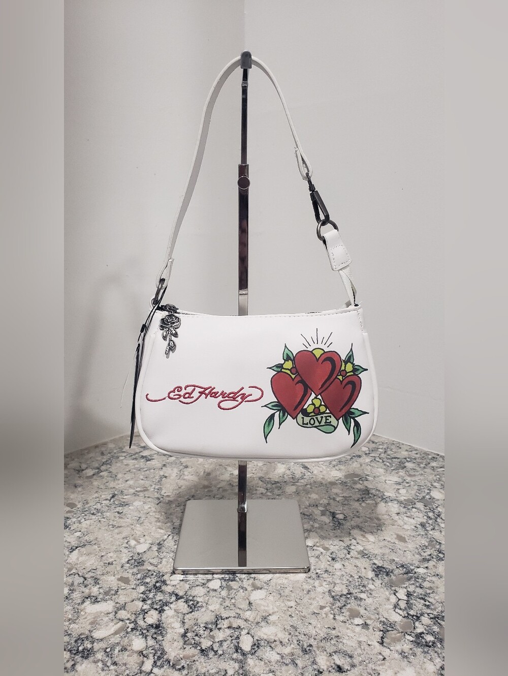 Ed Hardy White Shoulder Bag NWT